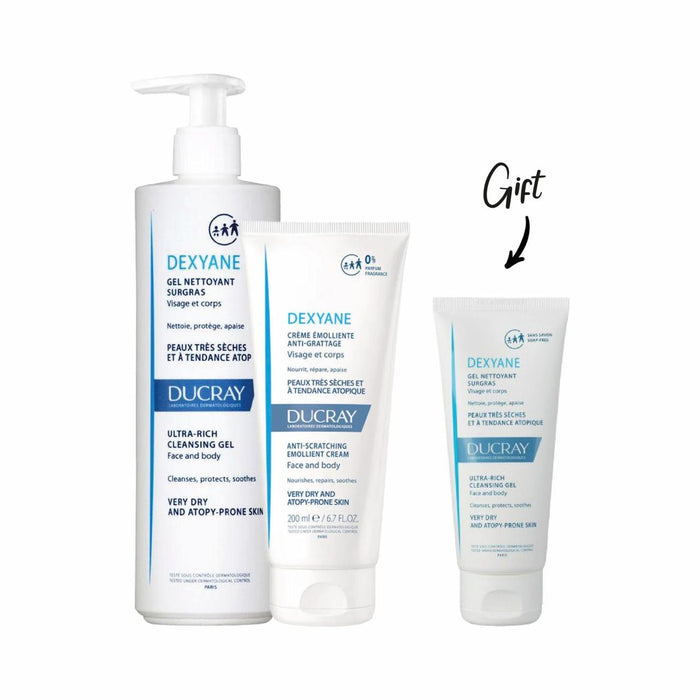Ducray Dexyane Gel Nettoyant 400ML+ Ducray Dexyane Cream 200ML + FREE Ducray Dexyane Gel 100ML