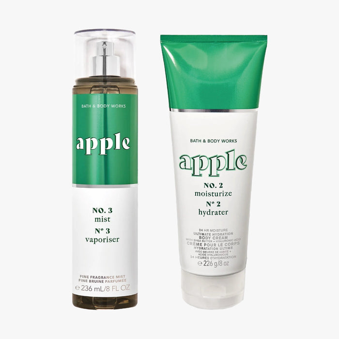 BATH & BODY WORKS APPLE BODY LOTION 226g + BODY MIST 236ml