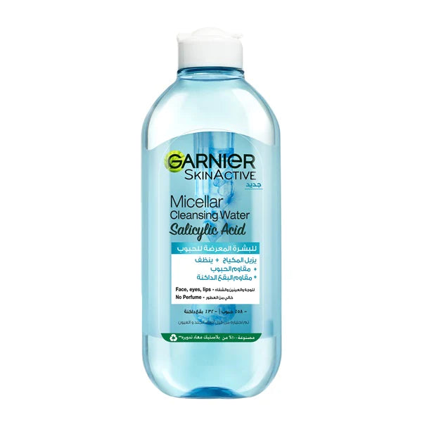 GARNIER SALICYLIC ACID MICELLAR WATER FACIAL ANTI-ACNE CLEANSER AND MAKEUP REMOVER, FOR OILY AND ACNE-PRONE SKIN 400ML