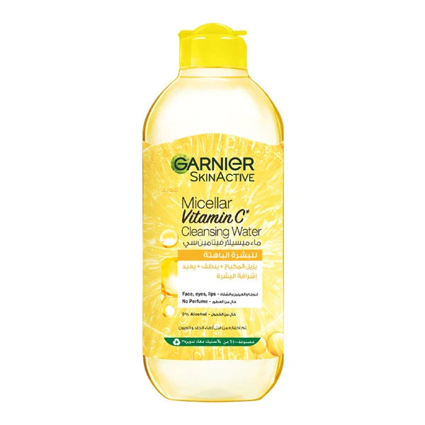 GARNIER VITAMIN C MICELLAR WATER FACIAL BRIGHTENING CLEANSER AND MAKEUP REMOVER