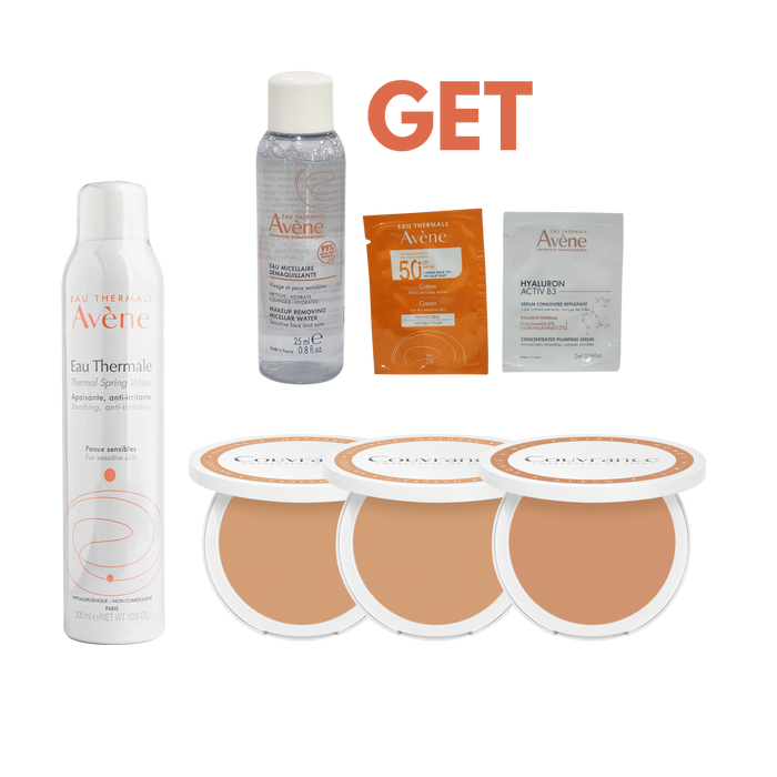 Avene eau thermal spray 300ml+ Avene Couvrance Compact Foundation + Free Pouch