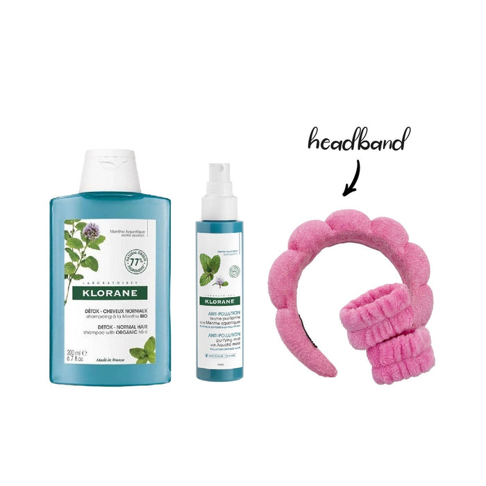 Klorane Shampoo Mint 200ML+ Klorane Conditioner Mint 150ML+ free headband