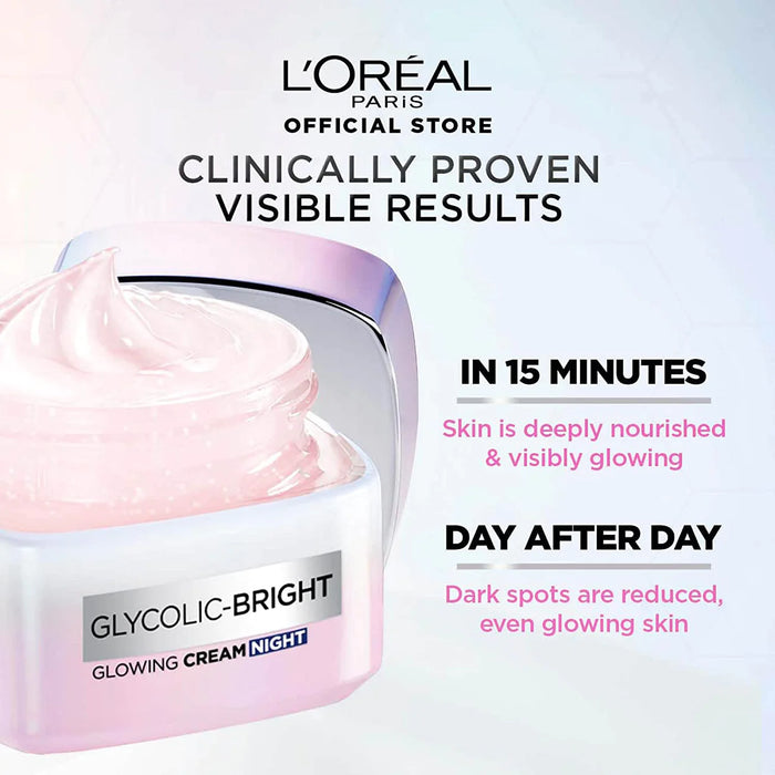 LOREAL GLYCOLIC BRIGHT GLOWING NIGHT CREAM 50ML