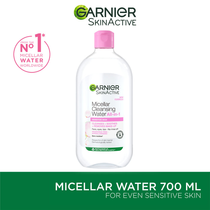 GARNIER MICELLAR WATER FACIAL CLEANSER AND MAKEUP REMOVER PINK FOR SENSITIVE SKIN