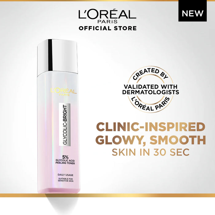 LOREAL 5% GLYCOLIC ACID PEELING TONER FOR INSTANT GLOWING SKIN