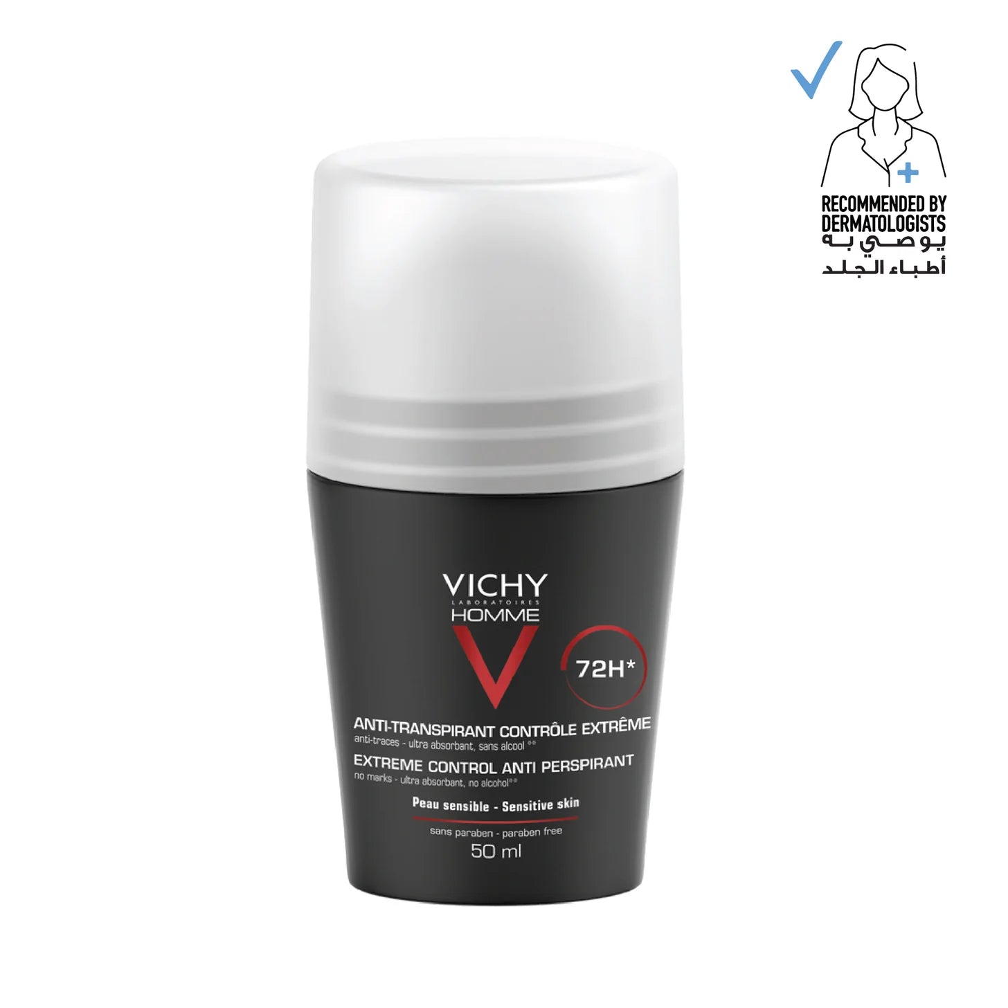VICHY DEO ROLL ON HOMME EXTREME CONTROL 72H ANTI-PERSPIRANT 50ML