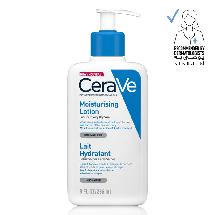 CERAVE MOISTURIZING LOTION | 24H BODY AND FACE MOISTURIZER FOR DRY TO VERY DRY SKIN 236ML