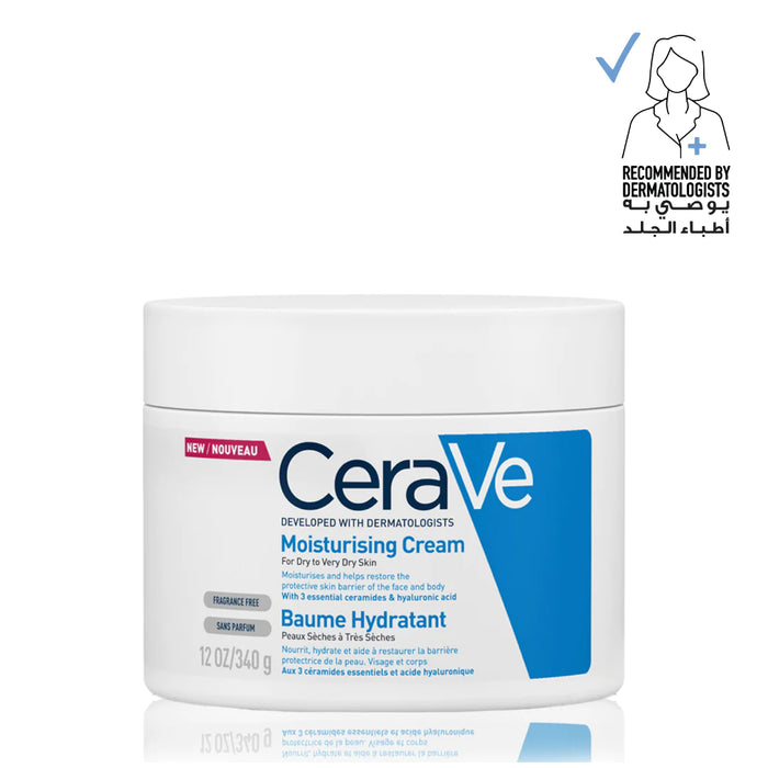 CERAVE MOISTURIZING CREAM | 48H BODY AND FACE MOISTURIZER FOR DRY TO VERY DRY SKIN 340G