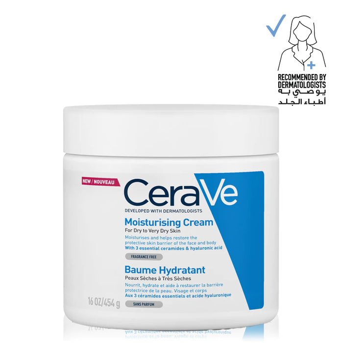 CERAVE MOISTURIZING CREAM | 48H BODY AND FACE MOISTURIZER FOR DRY TO VERY DRY SKIN 454G