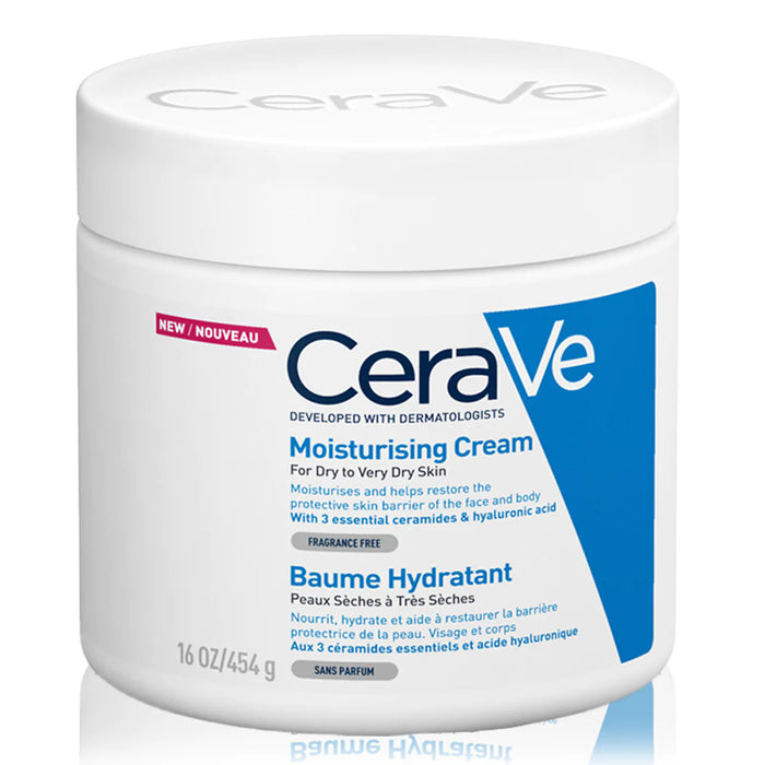 CERAVE MOISTURIZING CREAM | 48H BODY AND FACE MOISTURIZER FOR DRY TO VERY DRY SKIN 454G