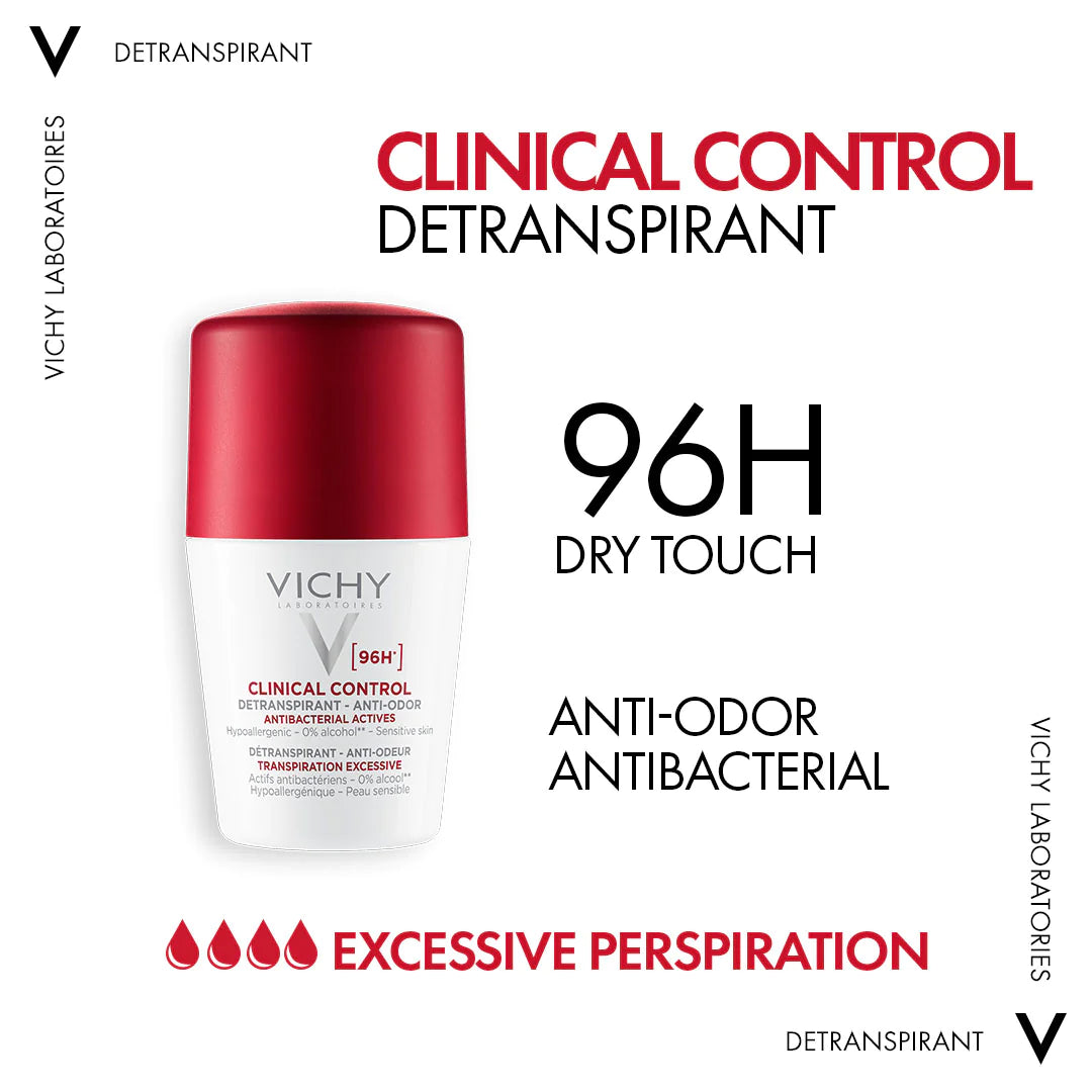 VICHY DEO ROLL ON 96 HOUR CLINICAL CONTROL FOR WOMEN 50ML