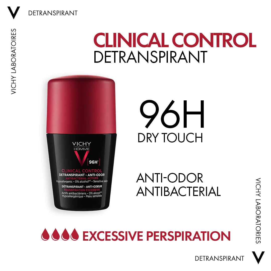 VICHY DEO ROLL ON 96 HOUR CLINICAL CONTROL FOR MEN 50ML
