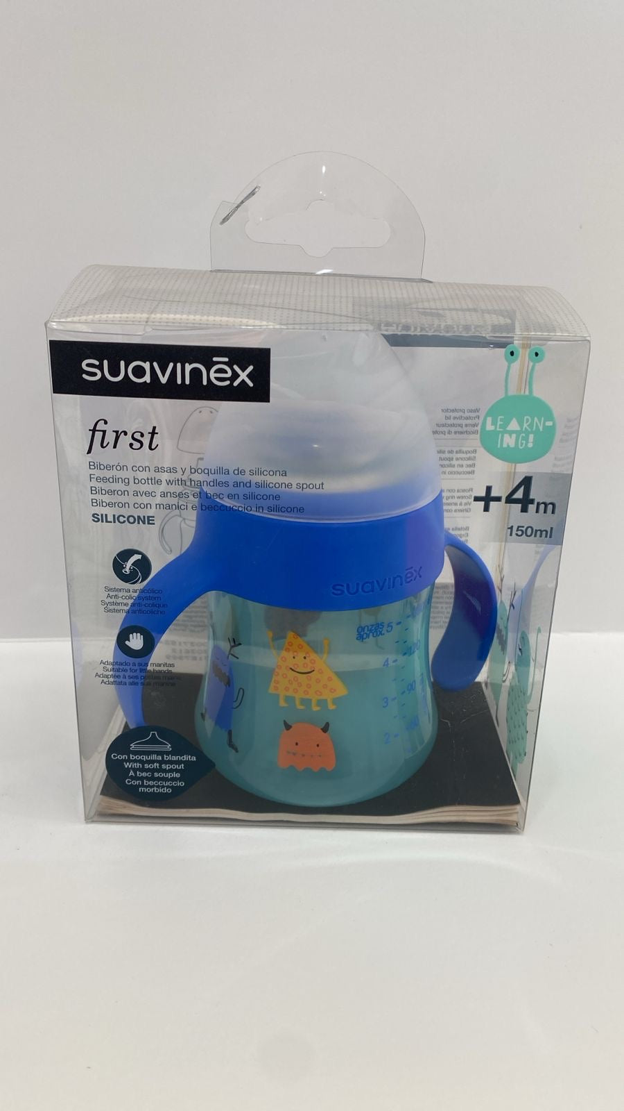 Suavinex Feeding Bottle with Handle and Silicone Spout 150ML