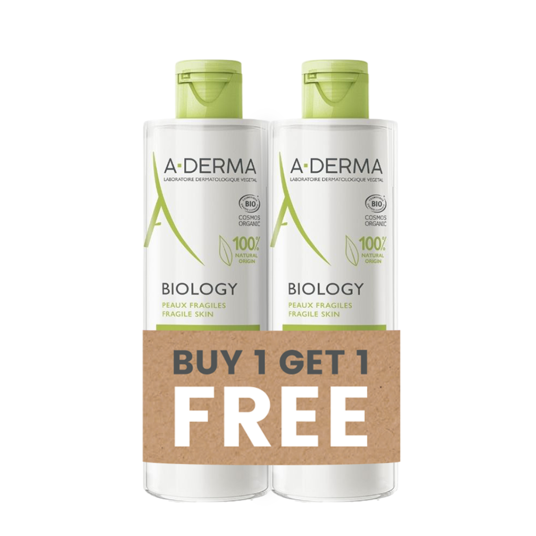 Aderma Buy 1 Get 1  Buy A-Derma Biology micellar water 400ml  Get A-Derma Biology micellar water 400ml