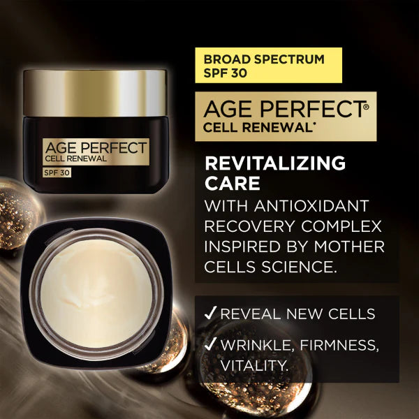 LOREAL AGE PERFECT CELL RENEWAL ANTI-AGING DAY CREAM SPF 30 50ML