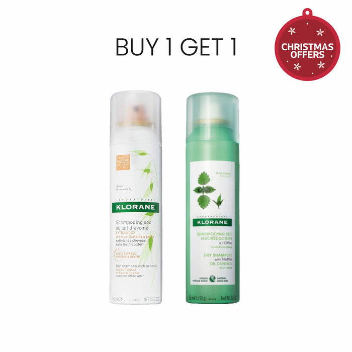 Buy 1 Get 1 FREE/ KLORANE SHAMPOO SEC ORTIE SPRAY 150ML+FREE KLORANE SHAMPOO SEC AVOINE TEINTED SPRAY 150ML