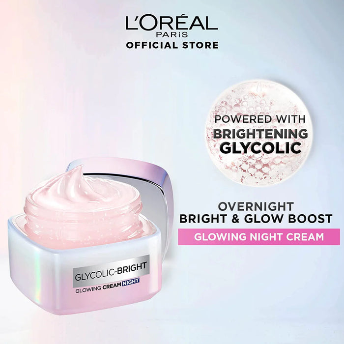 LOREAL GLYCOLIC BRIGHT GLOWING NIGHT CREAM 50ML