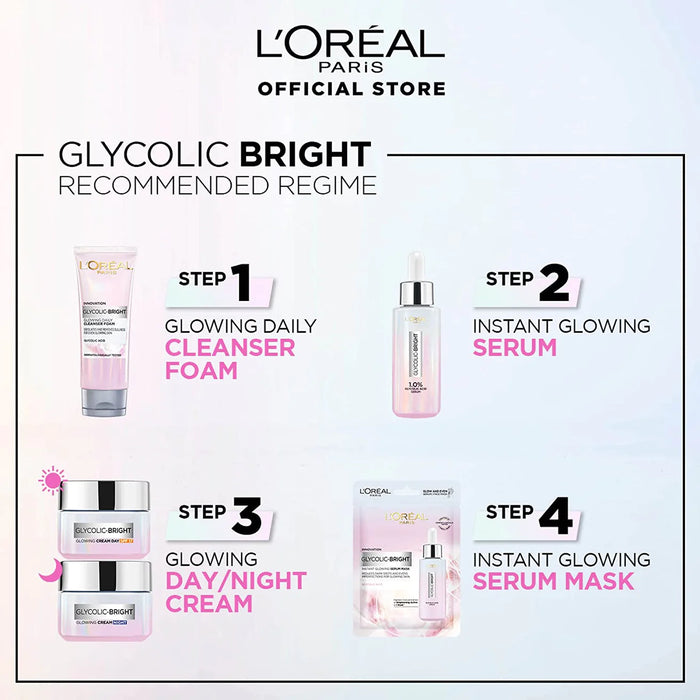 LOREAL GLYCOLIC BRIGHT GLOWING DAY CREAM SPF17 50ML