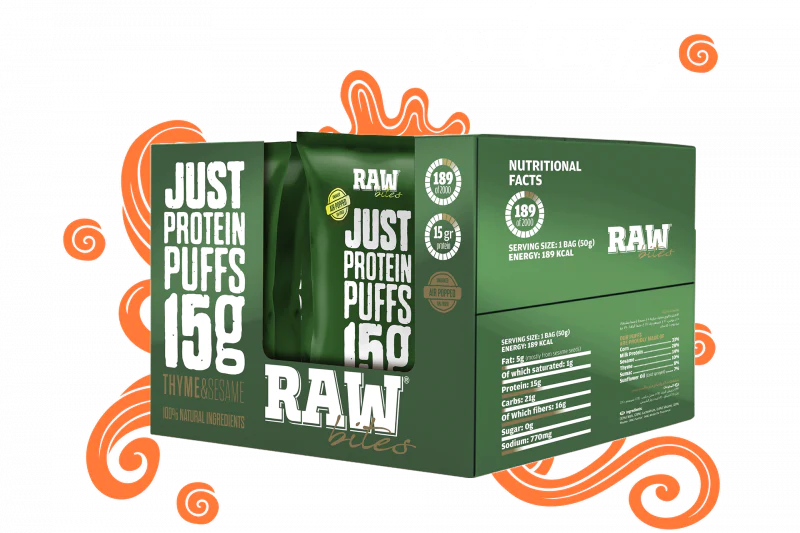 RAW BITES THYME & SESAME PUFFS 15G