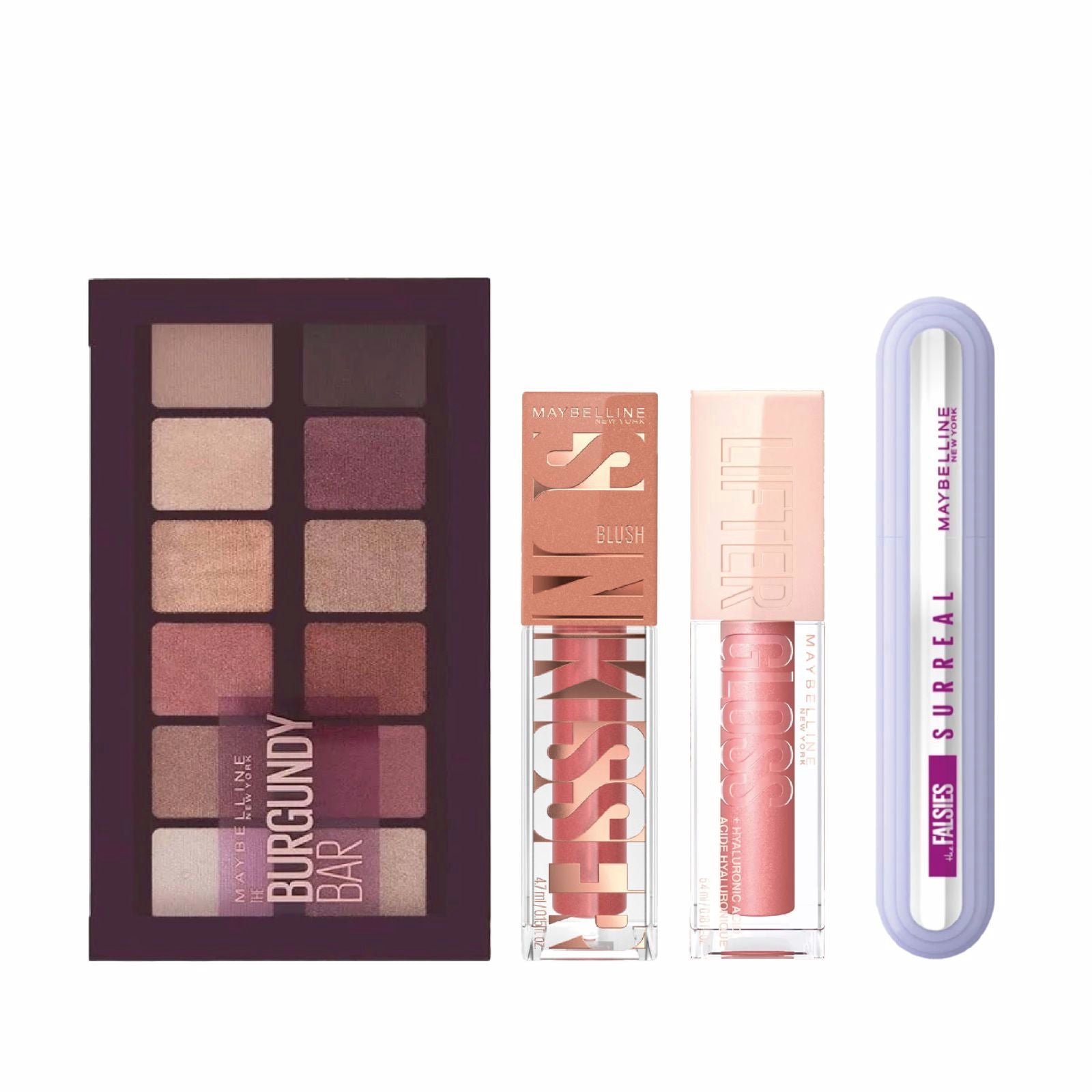 20% OFF Maybelline The Burgundy Bar+ Sun Kisser 03 + Lifter Gloss 03+ Mascara Surreal
