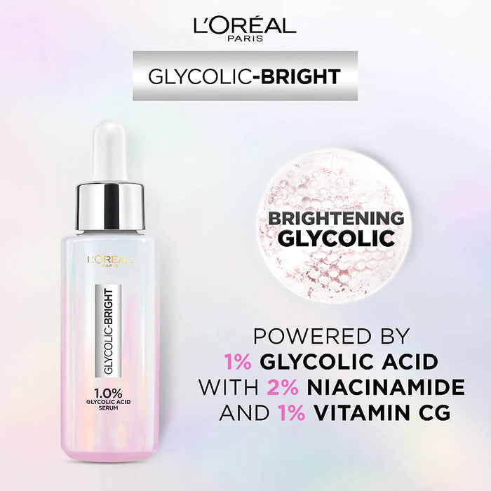 LOREAL GLYCOLIC BRIGHT INSTANT GLOWING FACE SERUM 30ML