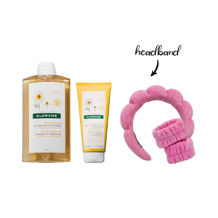 Klorane Chamomile Shampoo 200ML+ Klorane Chamomile Conditioner 200ML +free headband