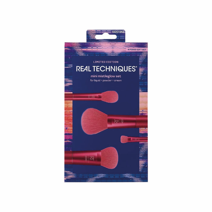 Real Technique mini mistleglow set for liquid+ powder+ cream 4piece gift set