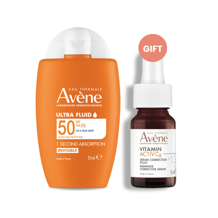 Avene Ecran Ultra Fluid SPF50+ 50ML + FREE Avene Vitamin C Serum 10ML