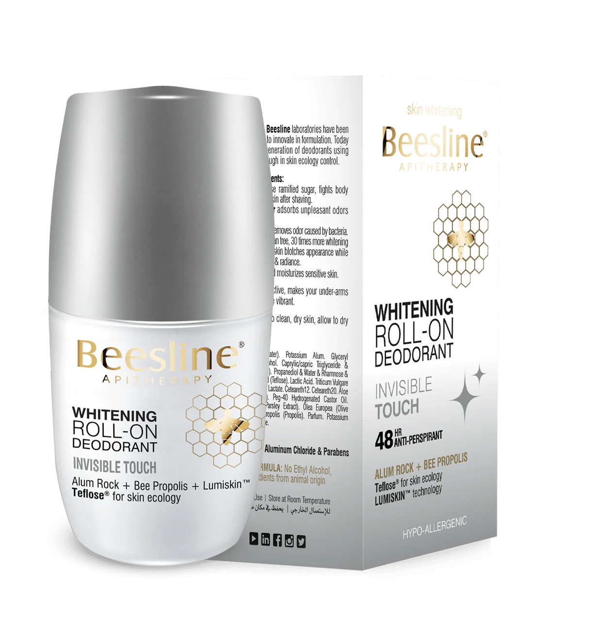 BEESLINE WHITENING ROLL-ON DEODORANT - INVISIBLE TOUCH 50ML
