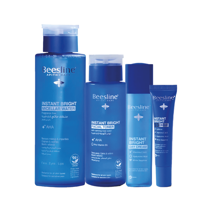 BEESLINE INSTANT BRIGHT MICELLAR WATER 400ML+BEESLINE INSTANT BRIGHT FACIAL TONER 200ML+BEESLINE INSTANT BRIGHT EYE CREAM 15ML+BEESLINE INSTANT BRIGHT DAY CREAM 50ML