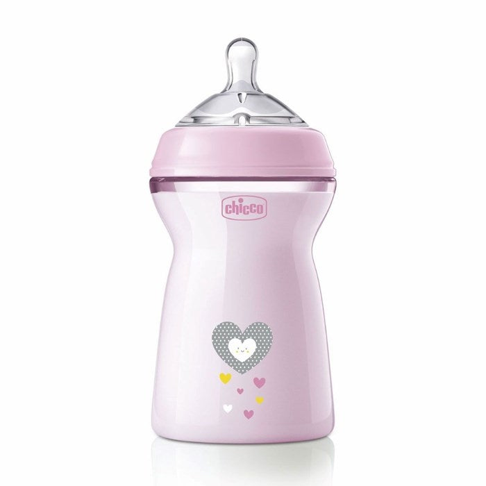 CHICCO NaturalFeeling Bottle 330 ml Fast Flow 6M+ Colored