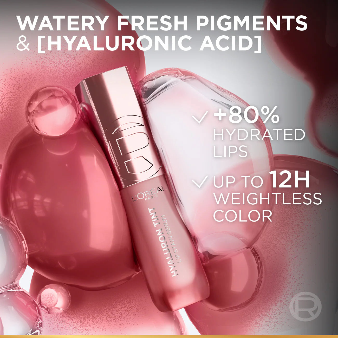 Loreal Hyaluron Tint Lip Stain Serum Long Lasting, Hydrating Lip Makeup Infused with Hyaluronic Acid 5ml