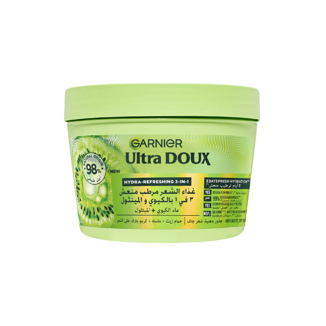 Garnier Ultra Doux Hair Food Kiwi Hydrating Hair Mask for Oily Roots & Dry Hair