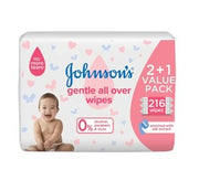 Johnson's Baby Wipes Gentle All Over Bundle - 216 WipesP