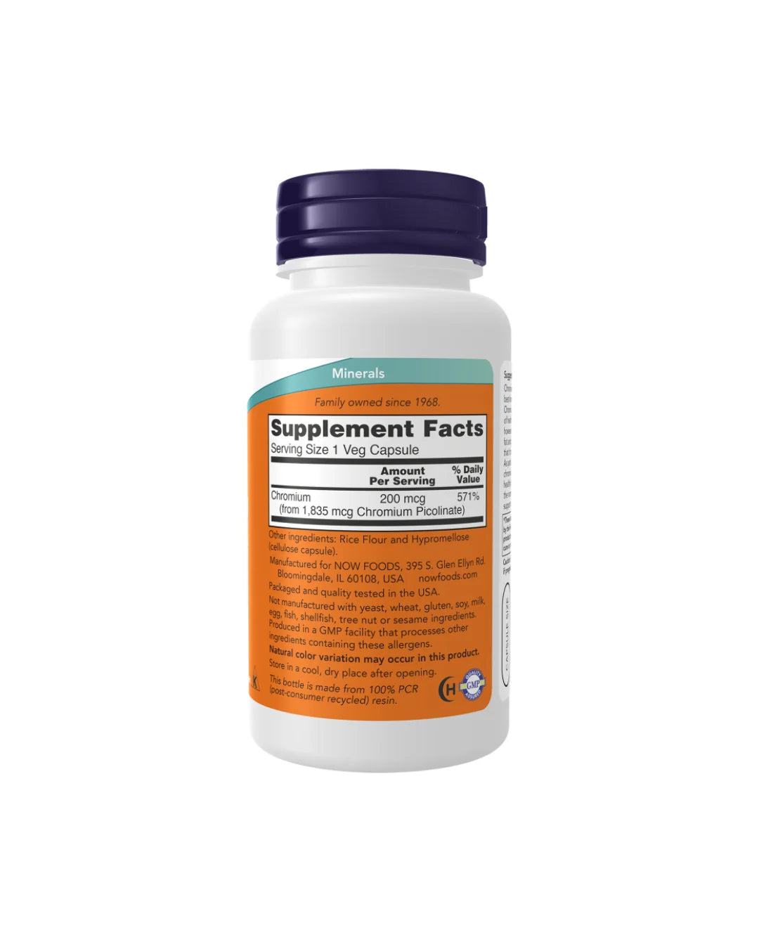 Now Chromium Picolinate 200 Mcg 100 Capsules