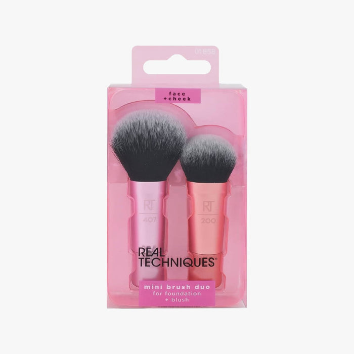 REAL TECHNIQUES MINI BRUSH DUO (FOUNDATION & BLUSH)