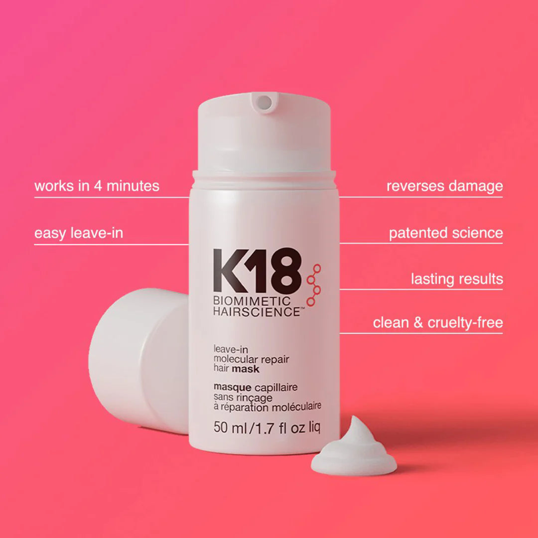 K18 BIOMIMETIC HAIRSCIENCE LEAVE-IN MOLECULAR REPAIR HAIR MASK 50ML