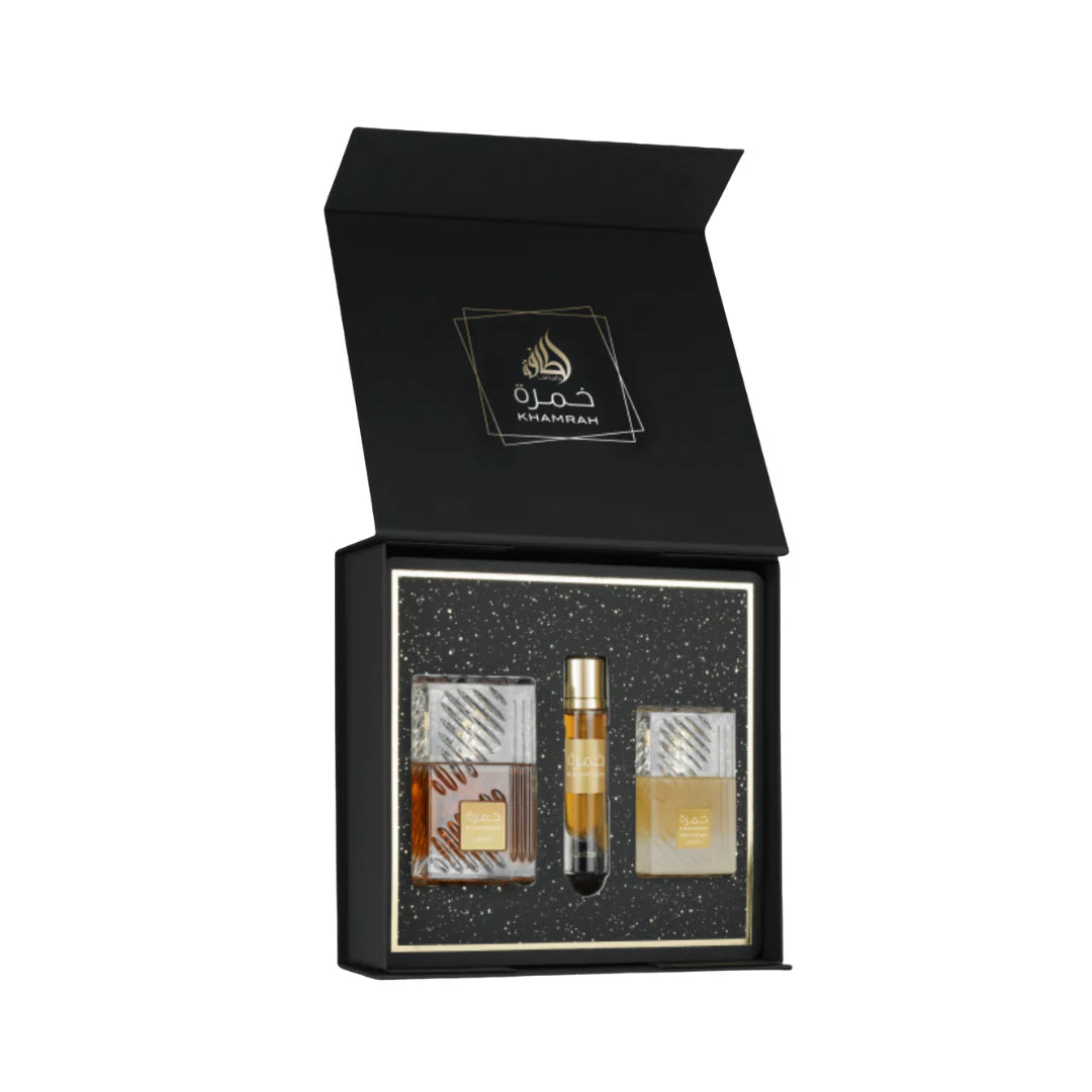 Lattafa Khamrah 3pcs Perfume Gift Set