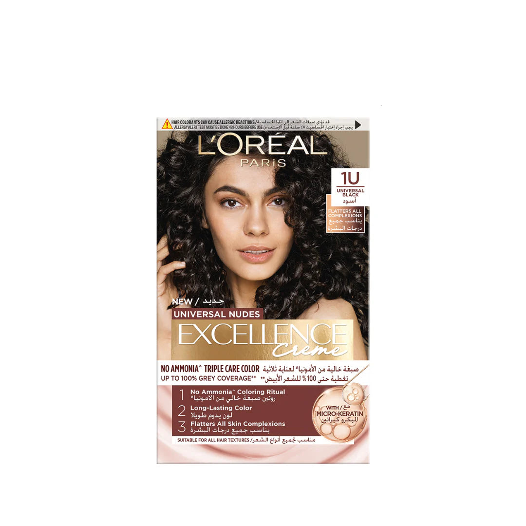 L'Oréal Paris Excellence Creme Universal Nudes Hair Coloration, Ammonia-free Conditioning Coloration with Micro Keratin for Long-lasting 100% Grey Coverage Natural Coloration