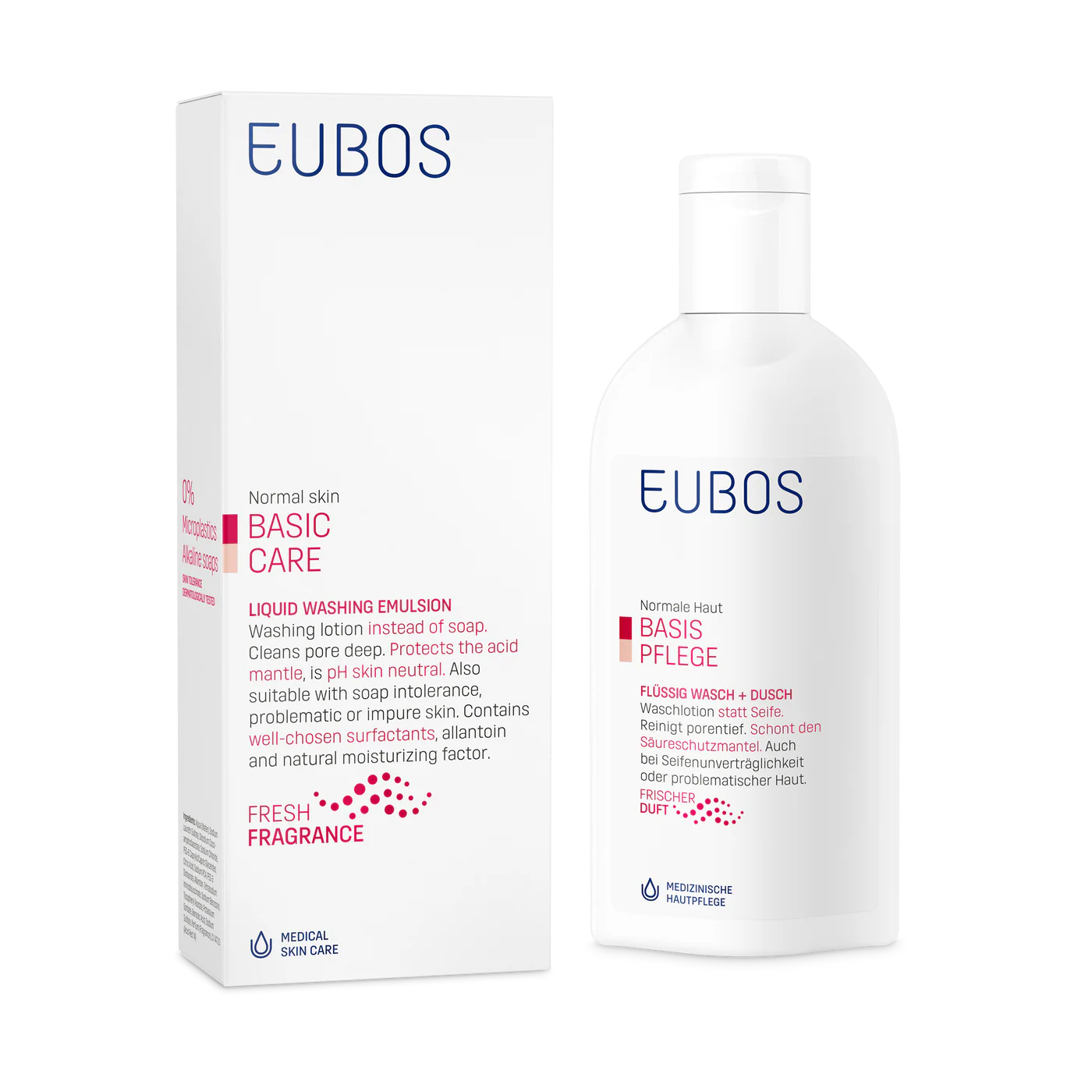Eubos Liquid Washing Emulsion Red - Face & Body Cleanser 200ML