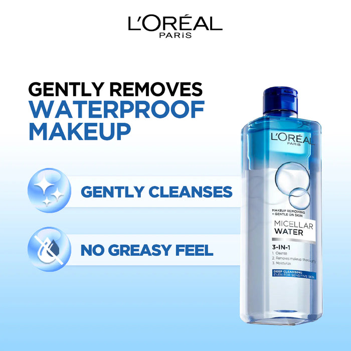 L'OREAL PARIS 3-in-1 Refreshing Micellar Water/Dry To Normal Skin 400ml