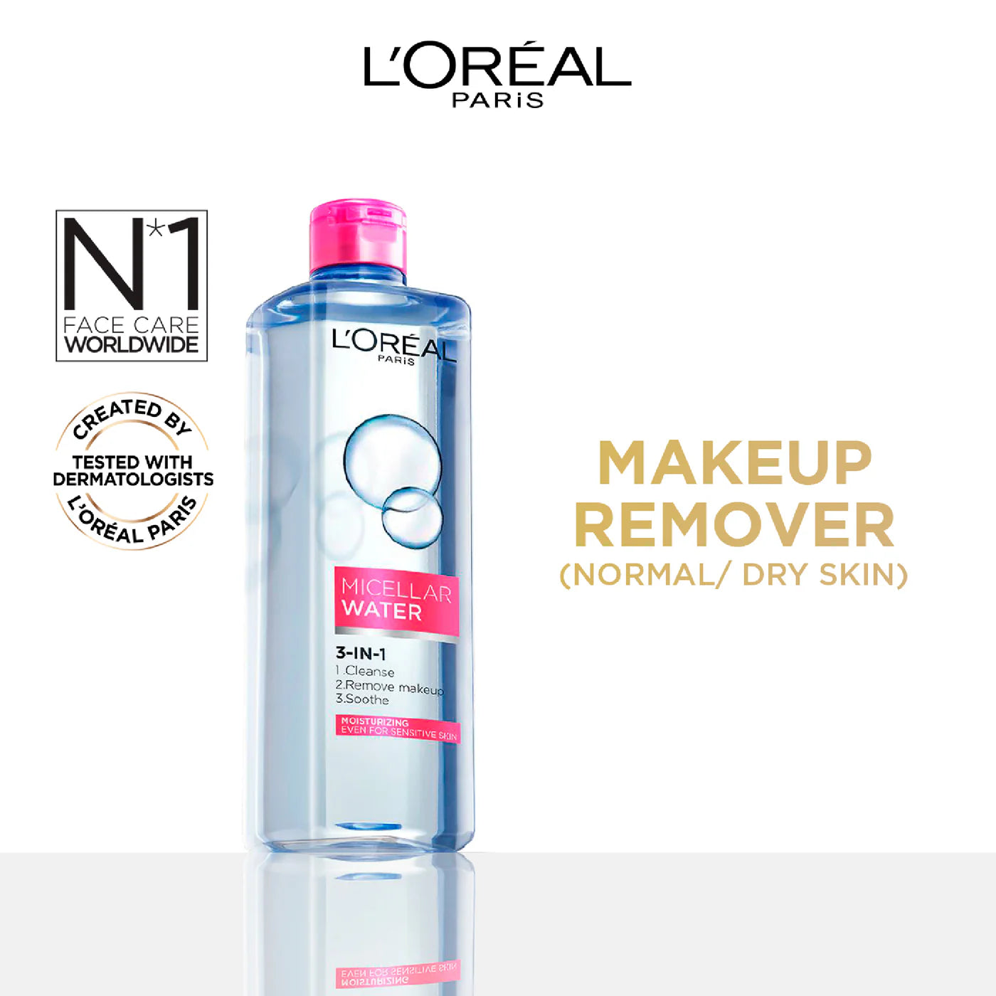 Loreal  3-in-1 Micellar Water makeup remover 400ML
