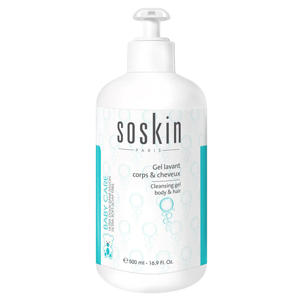 SOSKIN - BABY CLEANSING GEL BODY & HAIR 500ML