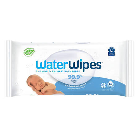 WaterWipes Original WaterWipes Unscented 99.9% Water Based Baby Wipes 60's