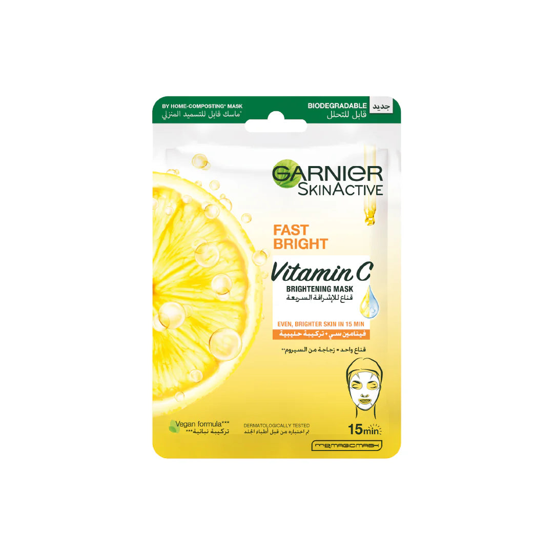 GARNIER FAST BRIGHT TISSUE MASK FOR UNEVEN & DULL SKIN