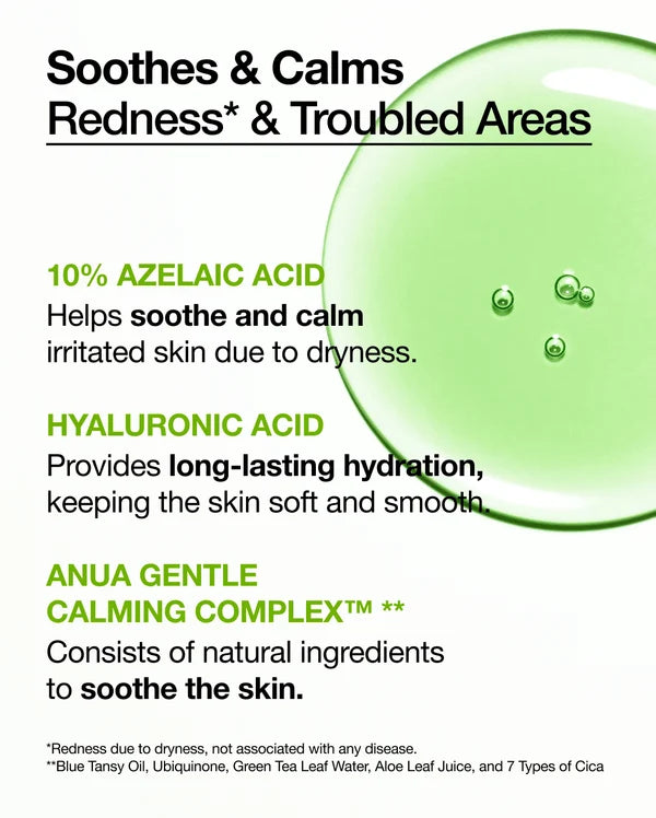 ANUA Azelaic Acid 10 Hyaluron Redness Soothing Serum