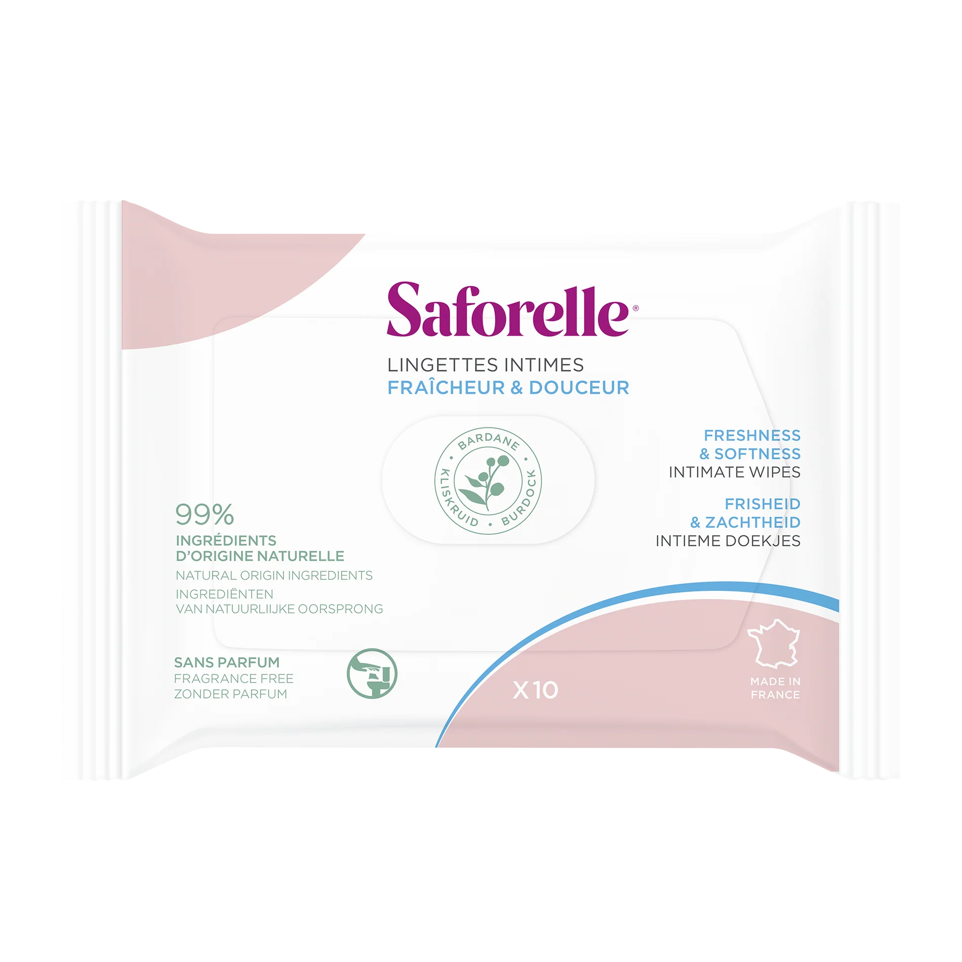 Saforelle Pocket Intimate Wipes - 10 Wipes