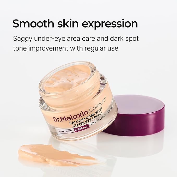 Dr.Melaxin Calcium Dark Spot Eye Cream 15g Niacinamide & Calcium Gluconate Eye Cream For Dark Circles, Under Eye Bags & Sagging | Hydrolyzed Elastin EX Volume Firming | Korean Eye Cream