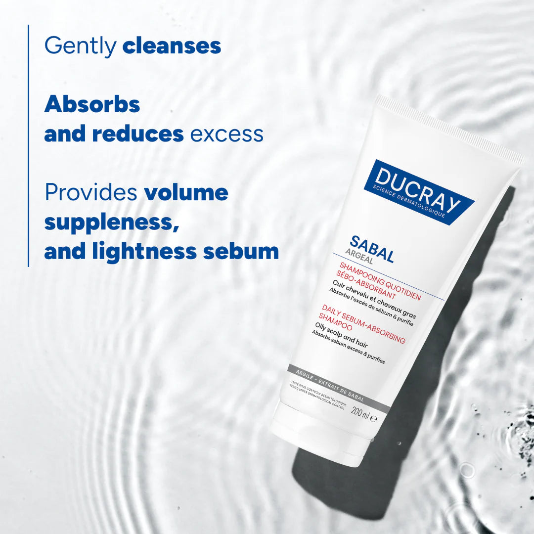 DUCRAY Sabal Argeal Saily Sebum-Absorbing Shampoo For Oily Hair 200ML