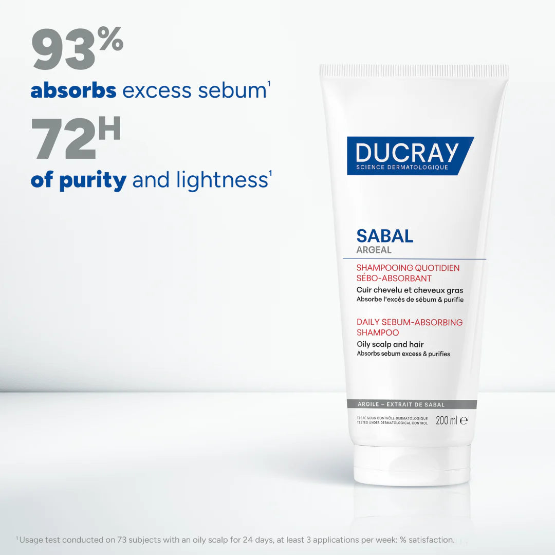 DUCRAY Sabal Argeal Saily Sebum-Absorbing Shampoo For Oily Hair 200ML